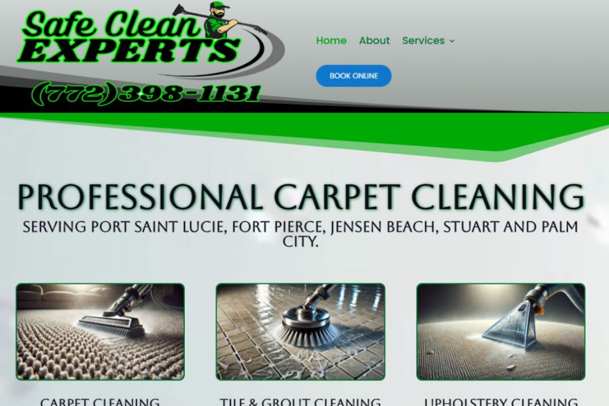 Safe Clean Experts homepage screenshot Safe Clean Experts homepage screenshot